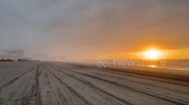 US: Thick Fog Creates Significant Sunrise Scene In Atlantic City