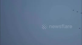 Spectacular crash as firework drones plummet to Earth