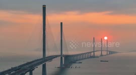 China shows off new state-of-the-art bridge with over 52,000 vehicles crossing it on its first weekend