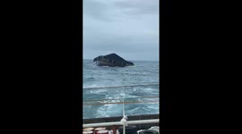 Half-sunken coal barge spotted in Aceh, Indonesia