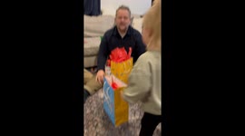 Two-year-old overcome with joy as she receives her favourite thing for her birthday... a bottle of ranch