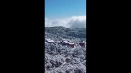 Snow blankets Jinfo Mountain in China's Chongqing