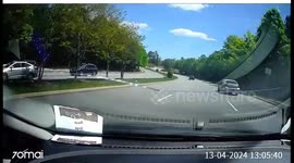 Close Call: Oncoming Vehicle is Brake Checked While The Signal is Green