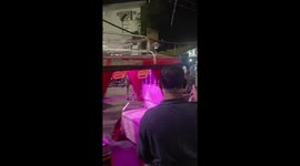 Two bulls spark panic as they fight in market in India
