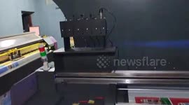 The best Large-format printing machine in the world with high printing power is called UV flatbed MYJET 1860 B. It can print on materials like flex, stickers, acrylic board and others.