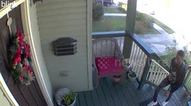 Suspected thief dubbed 'Porch Pirate' seen stealing package from doorstep
