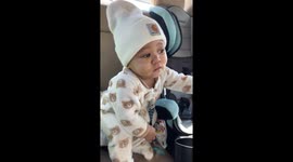 Toddler's emotional moment captured in Tuscaloosa, Alabama, USA