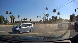 Reckless Driving: Two Vehicles Not Paying Attention Results in a Massive Crash