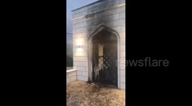 West Bank: Israeli settler militias have set fire to a mosque in the village of Marda near Salfit, the West Bank, leaving behind hateful graffiti targeting Palestinians and Arabs
