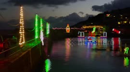 UK: Christmas lights and decorations in Mousehole