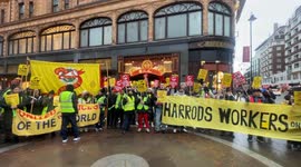 UVW Demonstration outside Harrods Knightsbridge