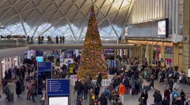 Christmas getaway chaos at Kings Cross station in London