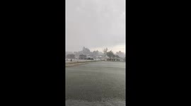 Strong winds destroy building roof in West Tulang Bawang, Indonesia