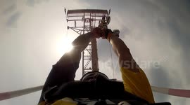 Rope Swing base jump from KL tower belly camera