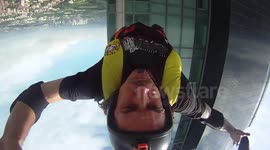 Building BASE jump with Douggs self portrait camera, Turkey
