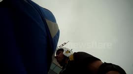 Building BASE jump hand camera angle of Douggs in Turkey