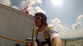 Building BASE jump Douggs hand camera angle
