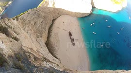 10 way BASE jump in Ship Wreck Bay, Greece Douggs POV camera angle