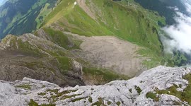 Wingsuit proximity BASE jump Mt. Pilatus  Douggs POV camera angle