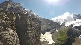 Still Shot of wingsuit BASE jump