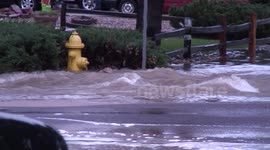 Colorado Flood takes over Neighborhood in Aurora, CO Peoria Ave.