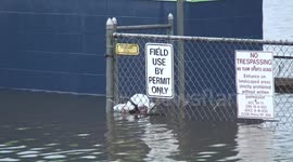 Flooding Over Baseball Field in Aurora, CO