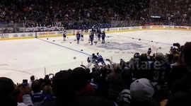 Ryan Miller and Jonathan Bernier fight Sept. 22, 2013
