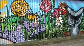 Graffiti nature scene