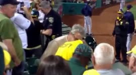 Fan gets taser at A's game playoffs vs Detroit