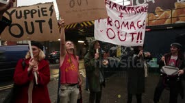 Yuppies Out / Champagne & Fromage Protest Brixton Village, 11/10/13