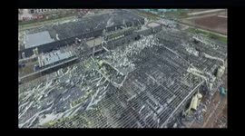 Aerial footage of post-tornado devasation in eastern China