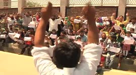 Employees Protest including their Children in Indian administered Kashmir