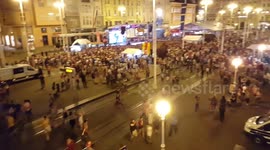 Disappointed Croatia fans leave main square in Zagreb