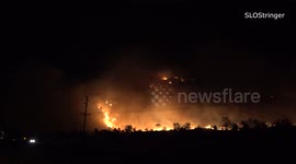 Erskine Fire Lake Isabella, Kern County CA WILDFIRE June 23 Night Footage