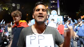SPAIN ELECTIONS - HOMELESS MAN PROTESTS DENIED VOTE