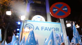 POPULAR PARTY SUPPORTERS CELEBRATE OUTSIDE HEADQUARTERS