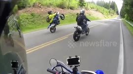 Motorcyclist in nasty crash after wheelie attempt