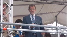 Alastair Campbell watches anti-Brexit campaigners in London