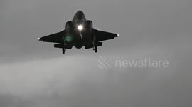 First of the RAF's new stealth fighter jets lands in the UK