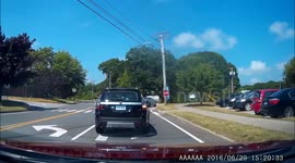 Grandma in Mercedes rolls stop sign out of order