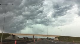 Severe lightning storm covers city