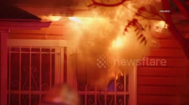 US, Los Angeles: Baldwin Park House Fire With 2 Adults and 2 Dogs Escaping Safely