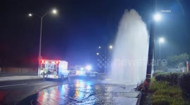US, Los Angeles: Oxnard Hydrant Crash