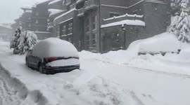 French ski resort blanketed in thick layer of snow