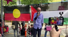Australia: Robbie Thorpe speaks at the Palestinian solidarity rally in Melbourne