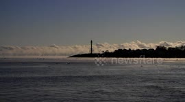 Arctic temperatures grip New England and create sea smoke on Marblehead Harbor