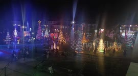 Christmas splendor in Toraja, Indonesia: Christmas trees of various shapes welcome the birth of Jesus Christ on Christmas Day