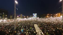 Serbia: Thousands of lights are lit up during protest rally in Belgrade