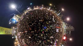 Serbia: Enormous crowd of people at the protest rally in Belgrade