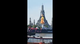Squid Game boat floats along Bangkok river as Netflix launches second series